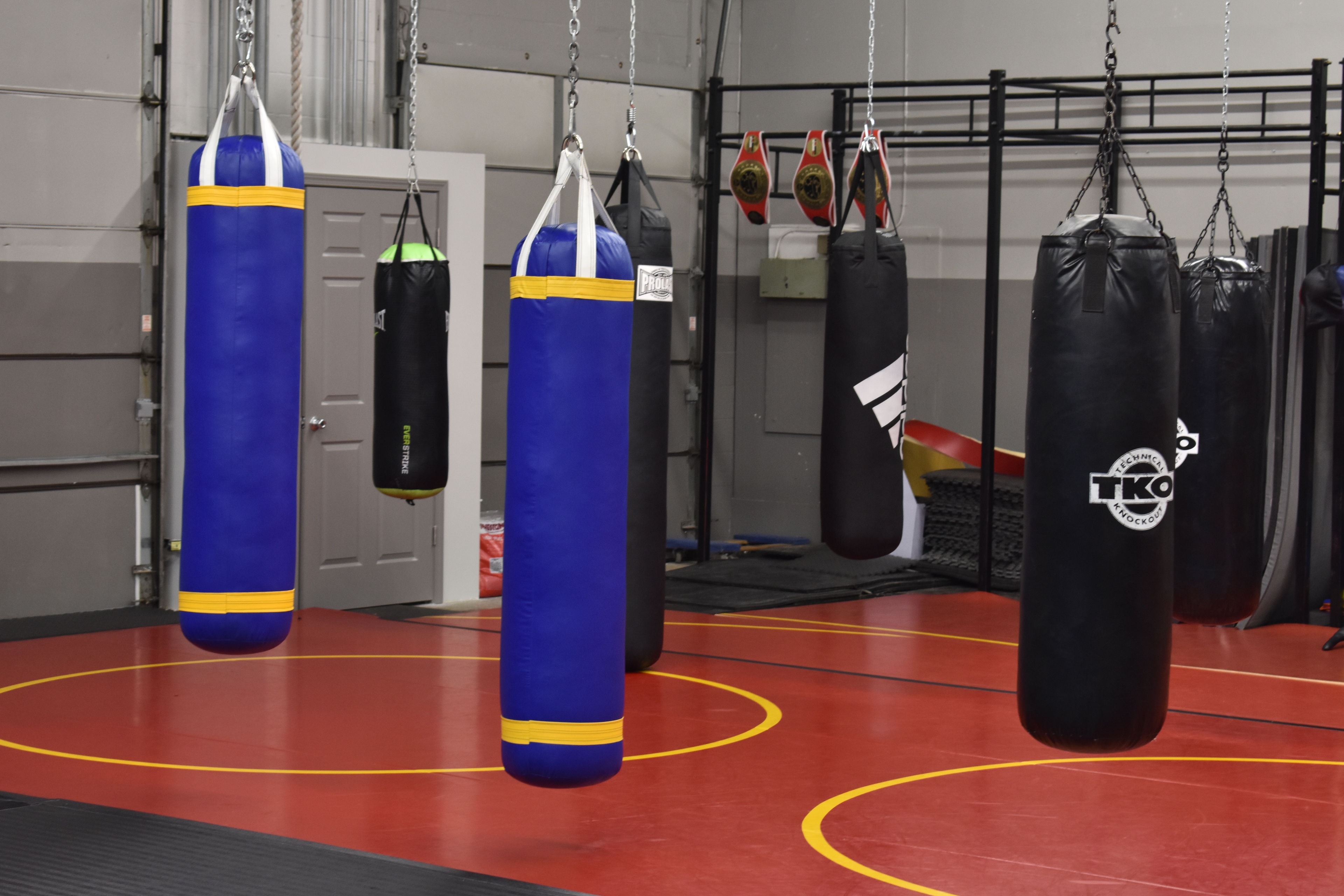 Boxing bags at Tackle Jiu Jitsu