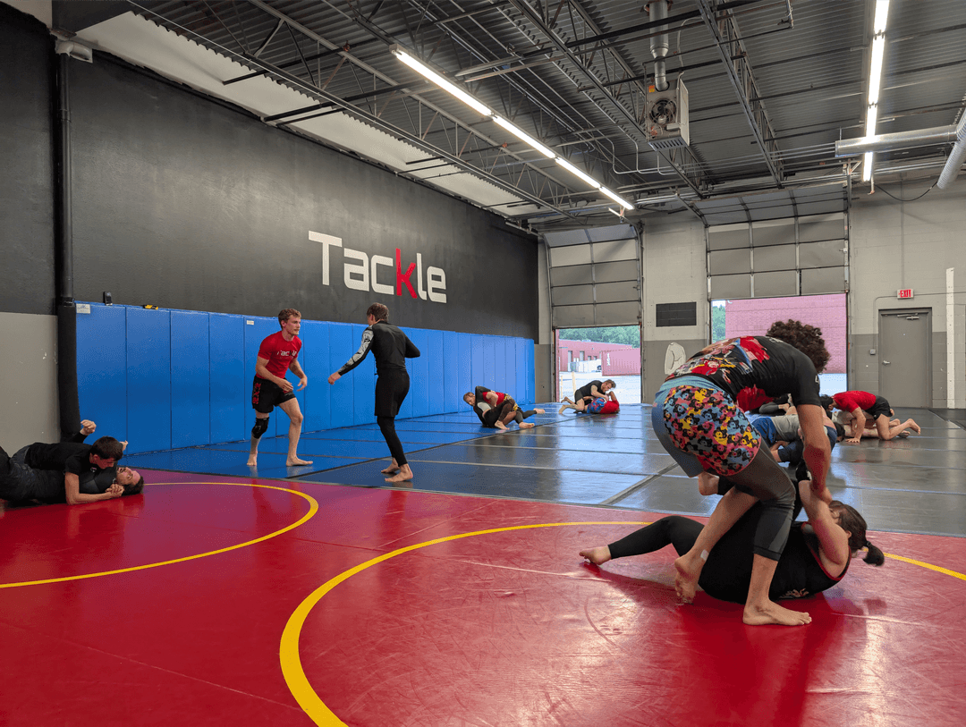 A class picture of the kids class at Tackle Jiu Jitsu